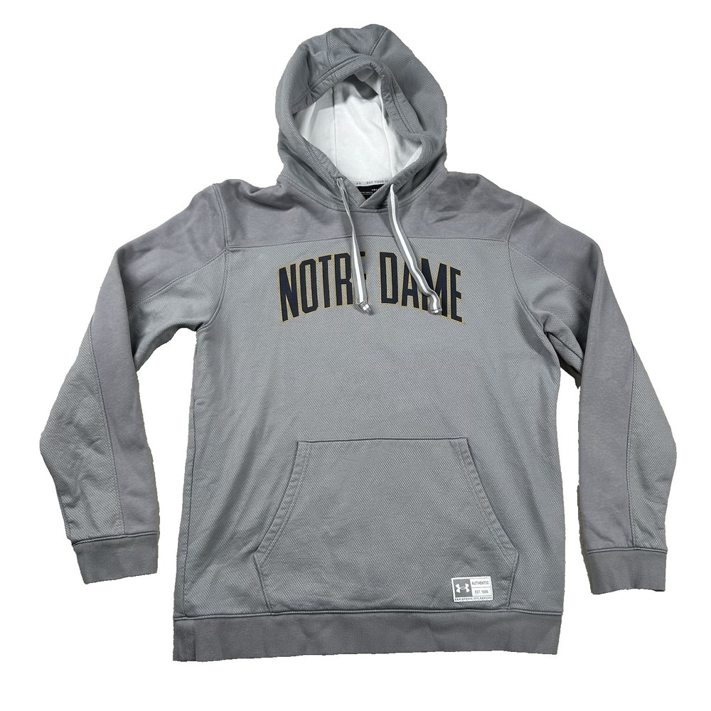 Under Armour Hoodie Womens L Notre Dame NCAA College Football Fleece Gray
